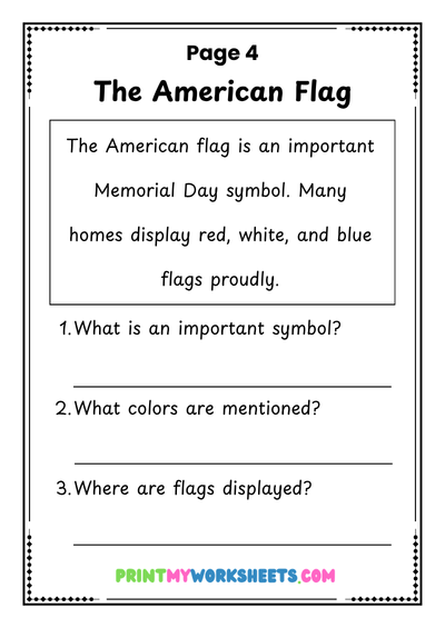 5th Grade Memorial Day Reading Worksheets | Free Downloadable PDF 5 5th Grade Memorial Day Reading Worksheets | Free Downloadable PDF - Image 5