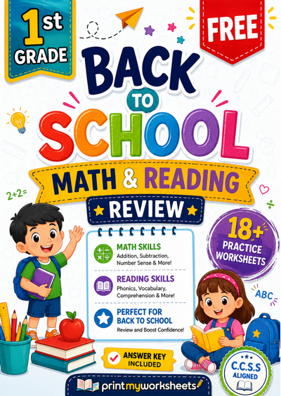 1st Grade Back to School Math Reading Review