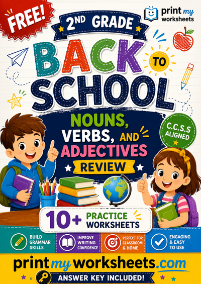 2nd Grade Back to School Nouns Verbs Adjectives