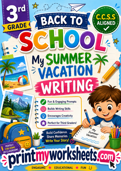 3rd Grade Back to School Summer Vacation Writing