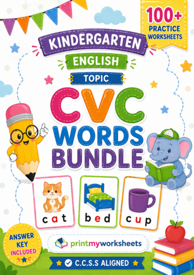 Kindergarten CVC Words Bundle Worksheets