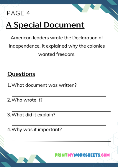 3rd Grade Independence Day Reading Comprehension | Free Downloadable PDF 5 3rd Grade Independence Day Reading Comprehension | Free Downloadable PDF - Image 5