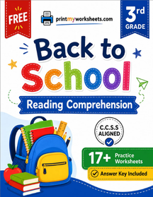 3rd Grade Back to School Reading Worksheets