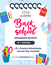 4th Grade Back to School Grammar Worksheets