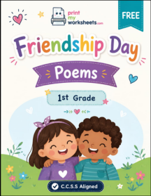 1st Grade Friendship Day Poems Worksheets