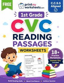 1st Grade CVC Reading Passages Worksheets