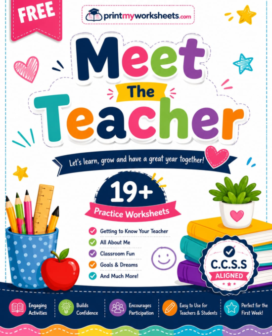 Meet the Teacher Worksheets PDF Printable Activity