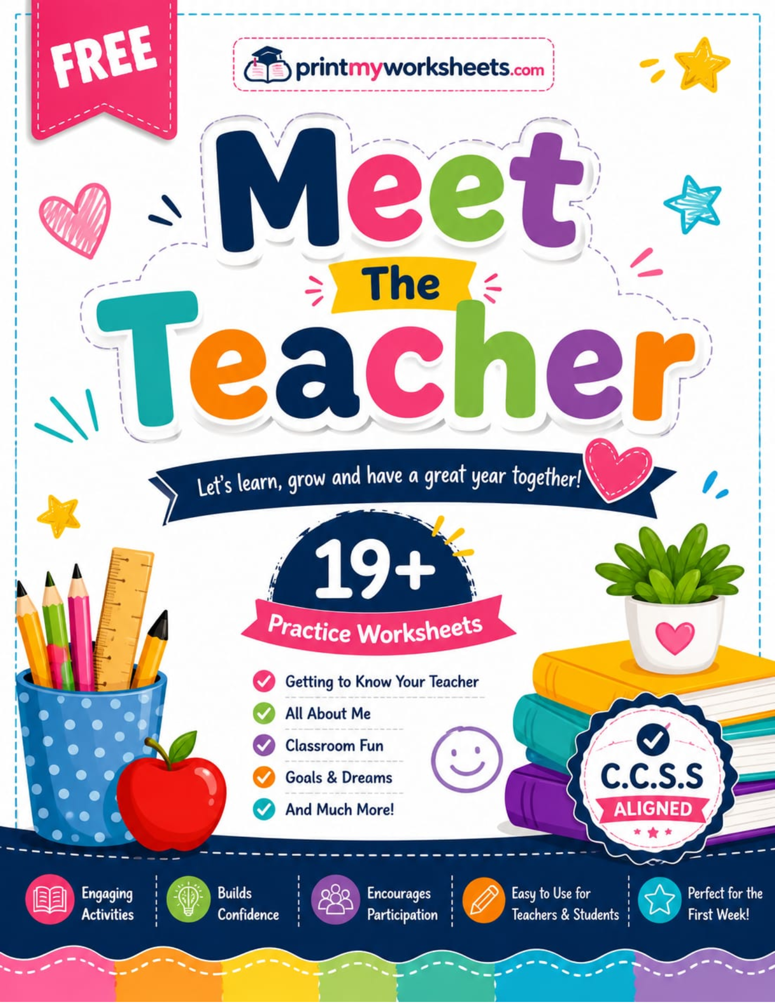 Meet the Teacher Worksheets PDF Printable Activity | Free Downloadable 1 Meet the Teacher Worksheets PDF Printable Activity