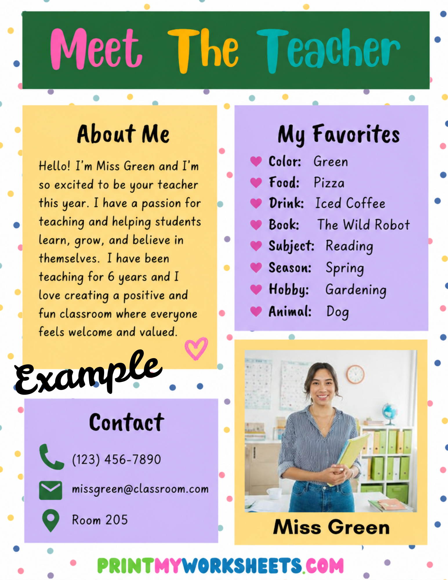 Meet the Teacher Worksheets PDF Printable Activity | Free Downloadable 2 Meet the Teacher Worksheets PDF Printable Activity | Free Downloadable - Image 2
