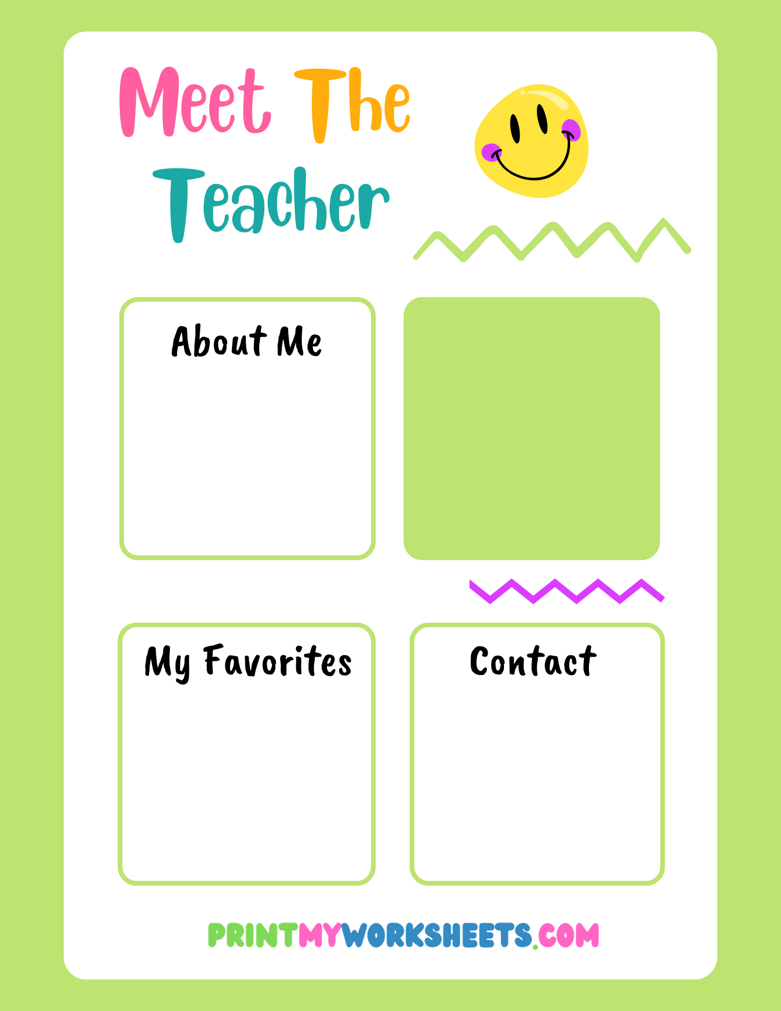 Meet the Teacher Worksheets PDF Printable Activity | Free Downloadable 4 Meet the Teacher Worksheets PDF Printable Activity | Free Downloadable - Image 4