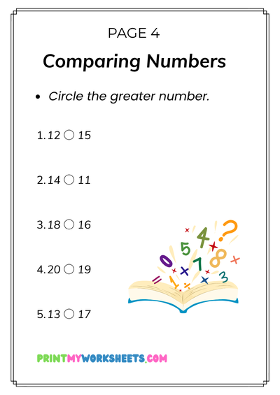 Kindergarten Comparing Numbers Worksheets | Free Downloadable PDF 5 Kindergarten Comparing Numbers Worksheets | Free Downloadable PDF - Image 5