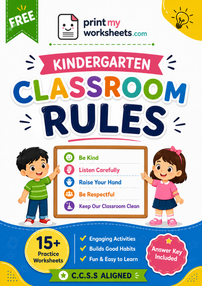 Kindergarten Classroom Rules Printable Worksheets