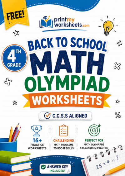 4th Grade Back to School Math Olympiad Worksheets
