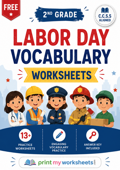 2nd Grade Labor Day Vocabulary Worksheets PDF