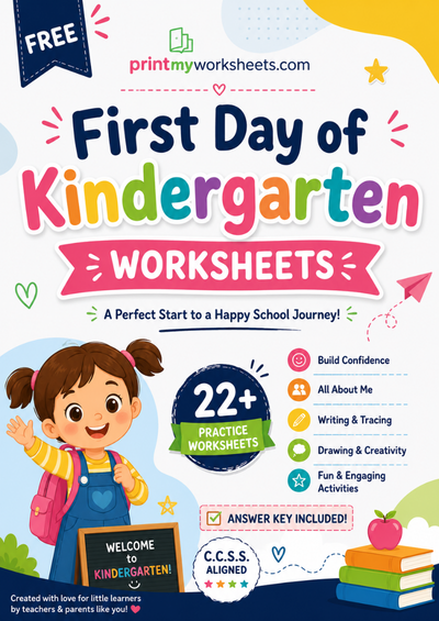 First Day of Kindergarten Worksheets