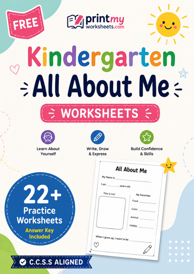 Kindergarten All About Me Worksheets