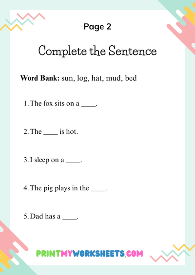 1st Grade Missing CVC Words Worksheets | Free Downloadable PDF 3 1st Grade Missing CVC Words Worksheets | Free Downloadable PDF - Image 3
