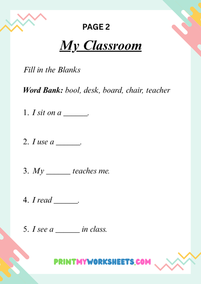 Kindergarten My School Worksheets | Free Downloadable PDF 3 Kindergarten My School Worksheets | Free Downloadable PDF - Image 3