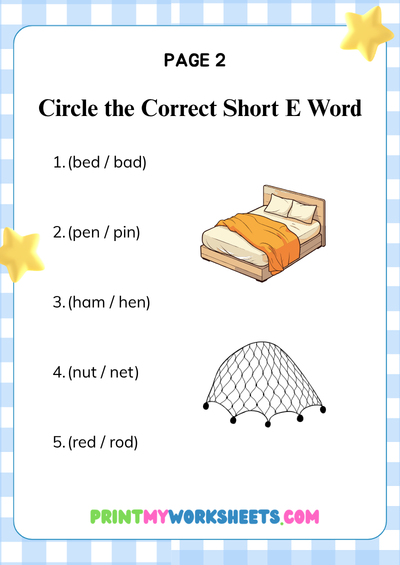 1st Grade Short E CVC Worksheets | Free Downloadable PDF 3 1st Grade Short E CVC Worksheets | Free Downloadable PDF - Image 3
