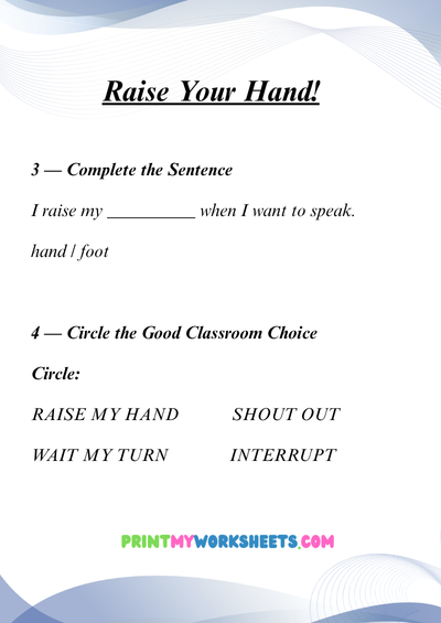 Kindergarten Classroom Rules Printable Worksheets | Free Downloadable PDF 3 Kindergarten Classroom Rules Printable Worksheets | Free Downloadable PDF - Image 3