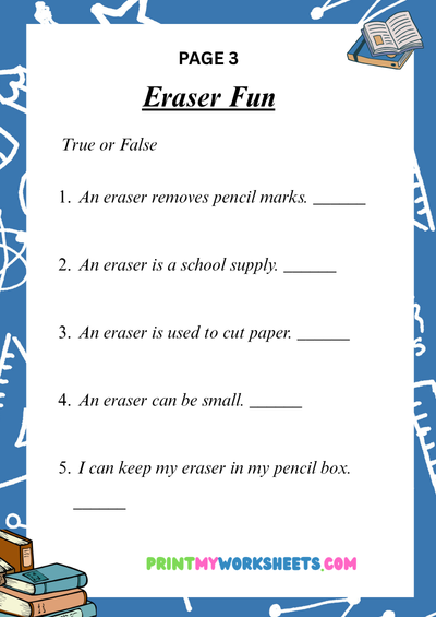 Kindergarten School Supplies Printable Worksheets | Free Downloadable PDF 4 Kindergarten School Supplies Printable Worksheets | Free Downloadable PDF - Image 4