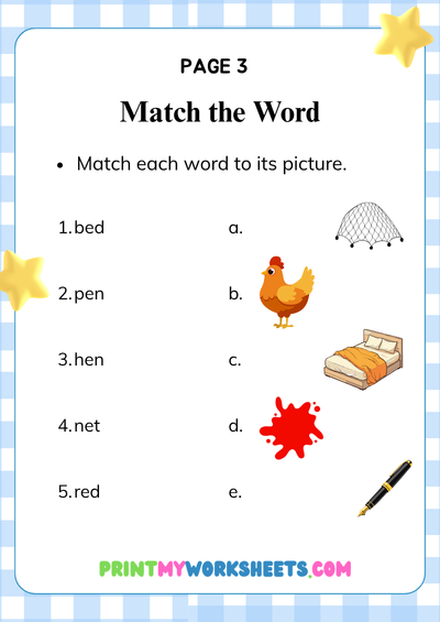 1st Grade Short E CVC Worksheets | Free Downloadable PDF 4 1st Grade Short E CVC Worksheets | Free Downloadable PDF - Image 4