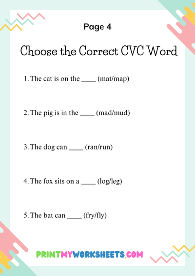 1st Grade Missing CVC Words Worksheets | Free Downloadable PDF 5 1st Grade Missing CVC Words Worksheets | Free Downloadable PDF - Image 5