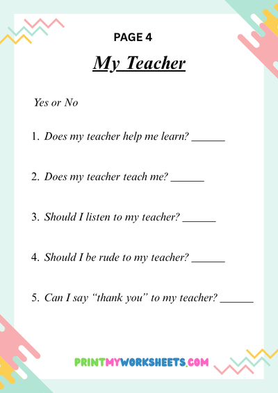 Kindergarten My School Worksheets | Free Downloadable PDF 5 Kindergarten My School Worksheets | Free Downloadable PDF - Image 5