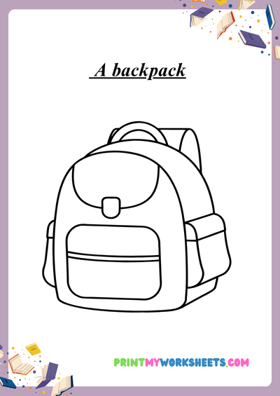 Kindergarten Back to School Coloring Worksheets | Free Downloadable PDF 5 Kindergarten Back to School Coloring Worksheets | Free Downloadable PDF - Image 5