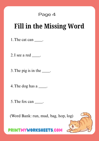 1st Grade CVC Sentence Building Worksheets | Free Downloadable PDF 5 1st Grade CVC Sentence Building Worksheets | Free Downloadable PDF - Image 5