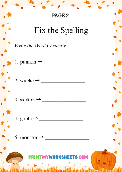 3rd Grade Halloween Spelling Worksheets | Free Downloadable PDF 3 3rd Grade Halloween Spelling Worksheets | Free Downloadable PDF - Image 3