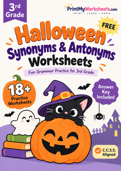 3rd Grade Halloween Synonyms & Antonyms Worksheets