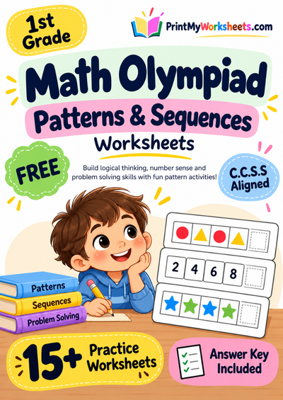 1st Grade Math Olympiad Patterns & Sequences Worksheets 