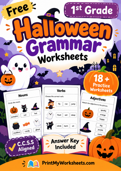 1st Grade Halloween Grammar Worksheets