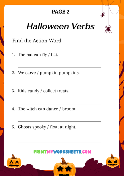 2nd Grade Halloween Parts of Speech Worksheets | Free Downloadable PDF 3 2nd Grade Halloween Parts of Speech Worksheets | Free Downloadable PDF - Image 3
