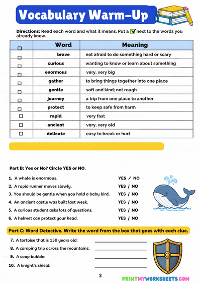 3rd Grade Word Explorers Vocabulary Worksheets | Free Downloadable PDF 3 3rd Grade Word Explorers Vocabulary Worksheets | Free Downloadable PDF - Image 3