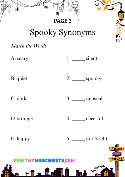 3rd Grade Halloween Synonyms & Antonyms Worksheets | Free Downloadable PDF 4 3rd Grade Halloween Synonyms & Antonyms Worksheets | Free Downloadable PDF - Image 4